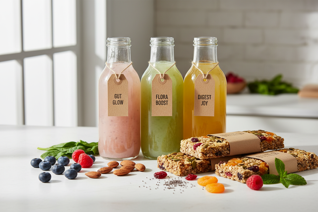 Probiotics and Functional Nutrition: Bottled Beverages and Nutrition Bars for Gut Health