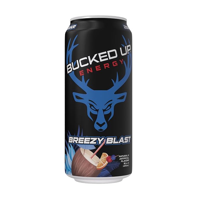Bucked Up Energy Drink 300mg (Breezy Blast) (12 CT)