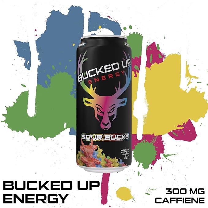 Bucked Up Energy Drink 300mg (Sour Bucks) (12 CT)