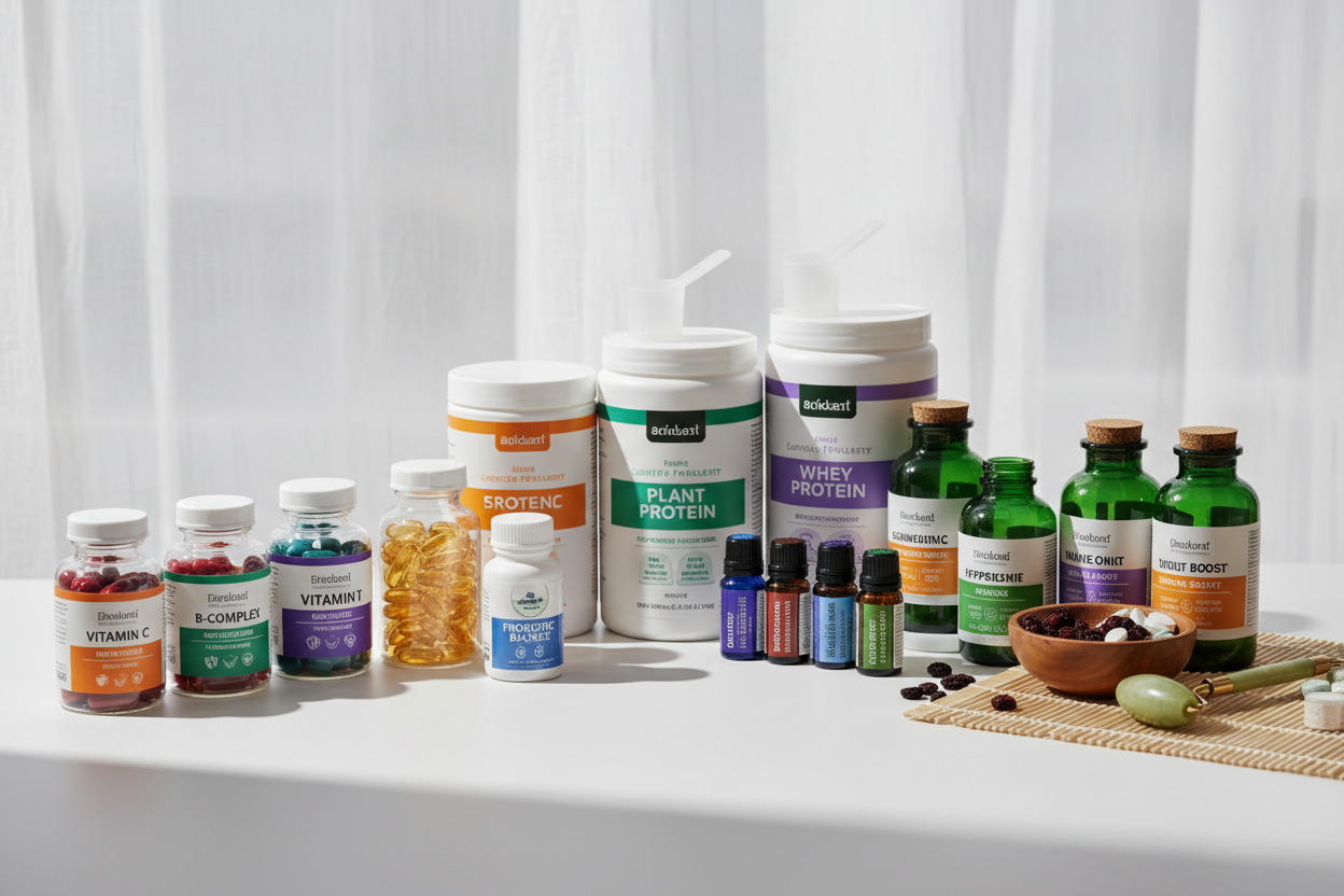 Health supplements & wellness products real image